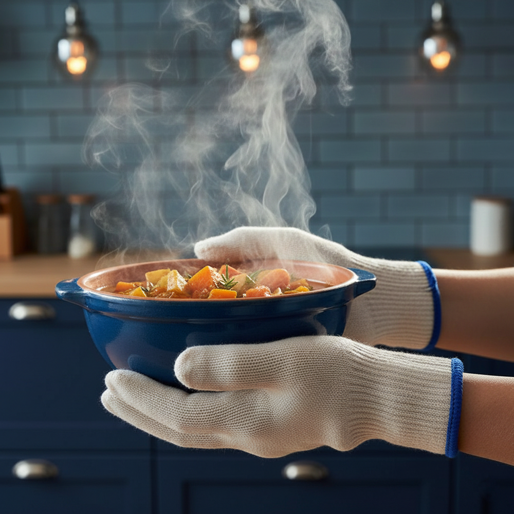 Heat-resistant oven gloves